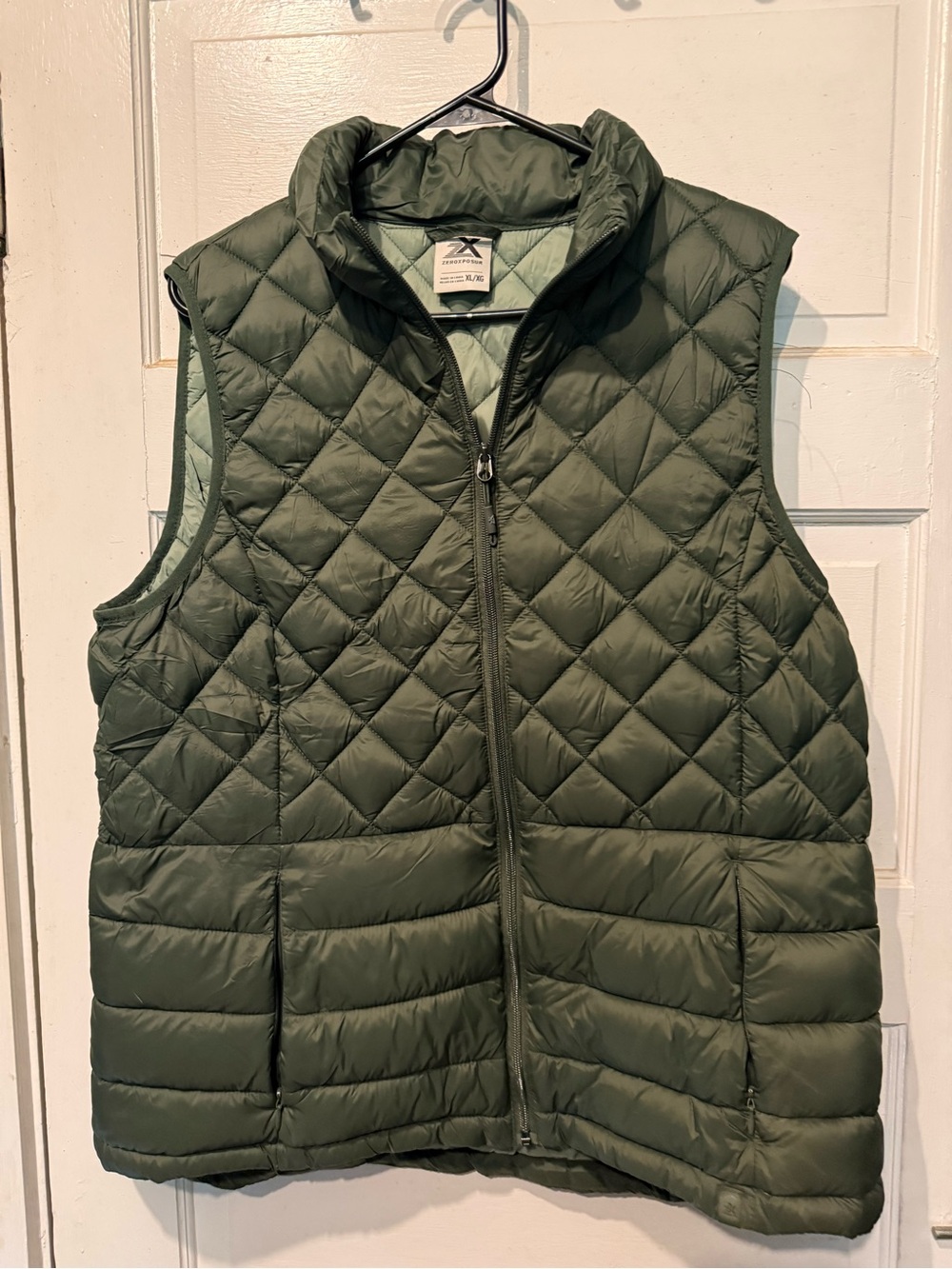ZeroXposur Women's Quilted Olive Green Puffer Vest